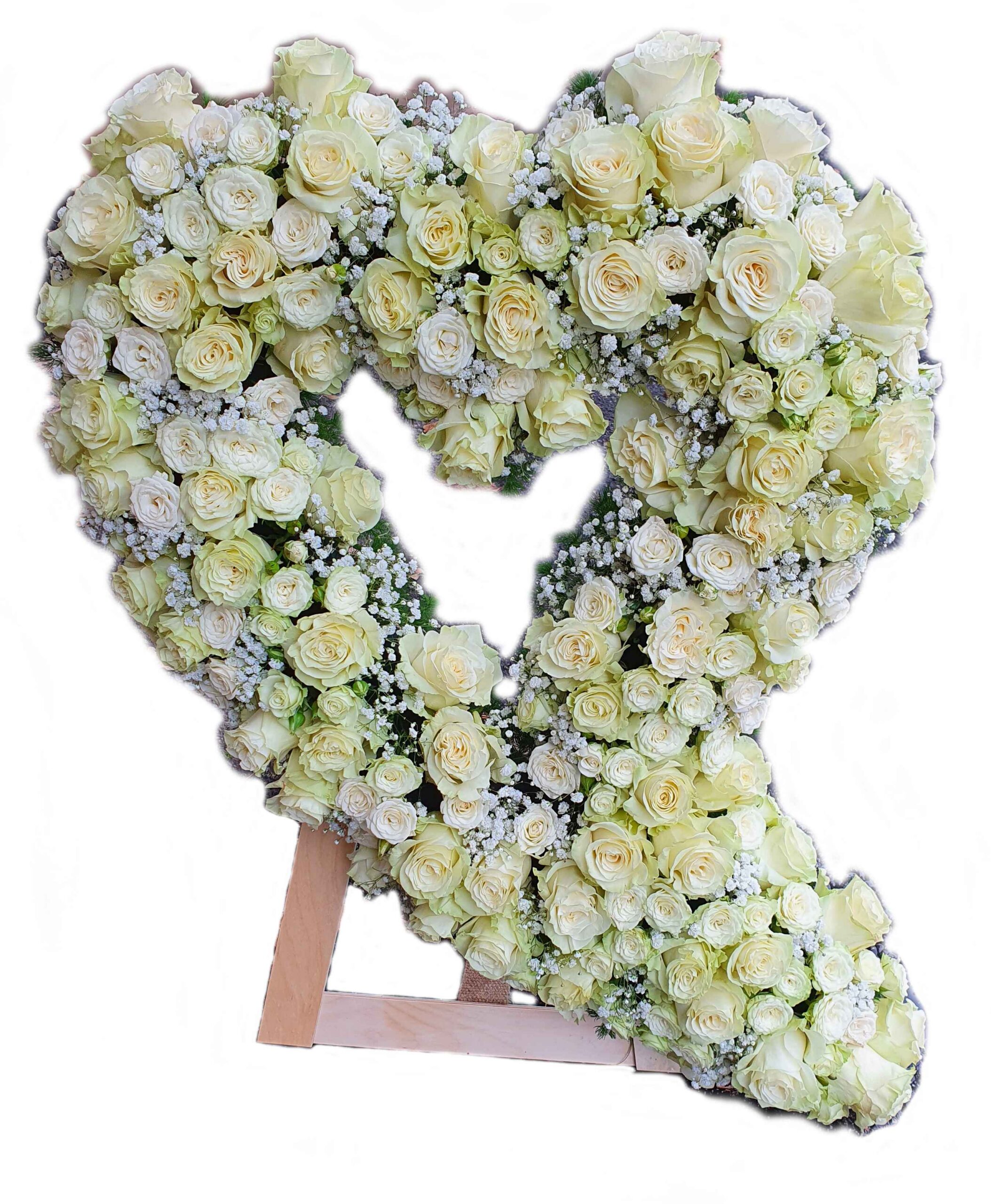 Cuore rose bianche h80 cm circa